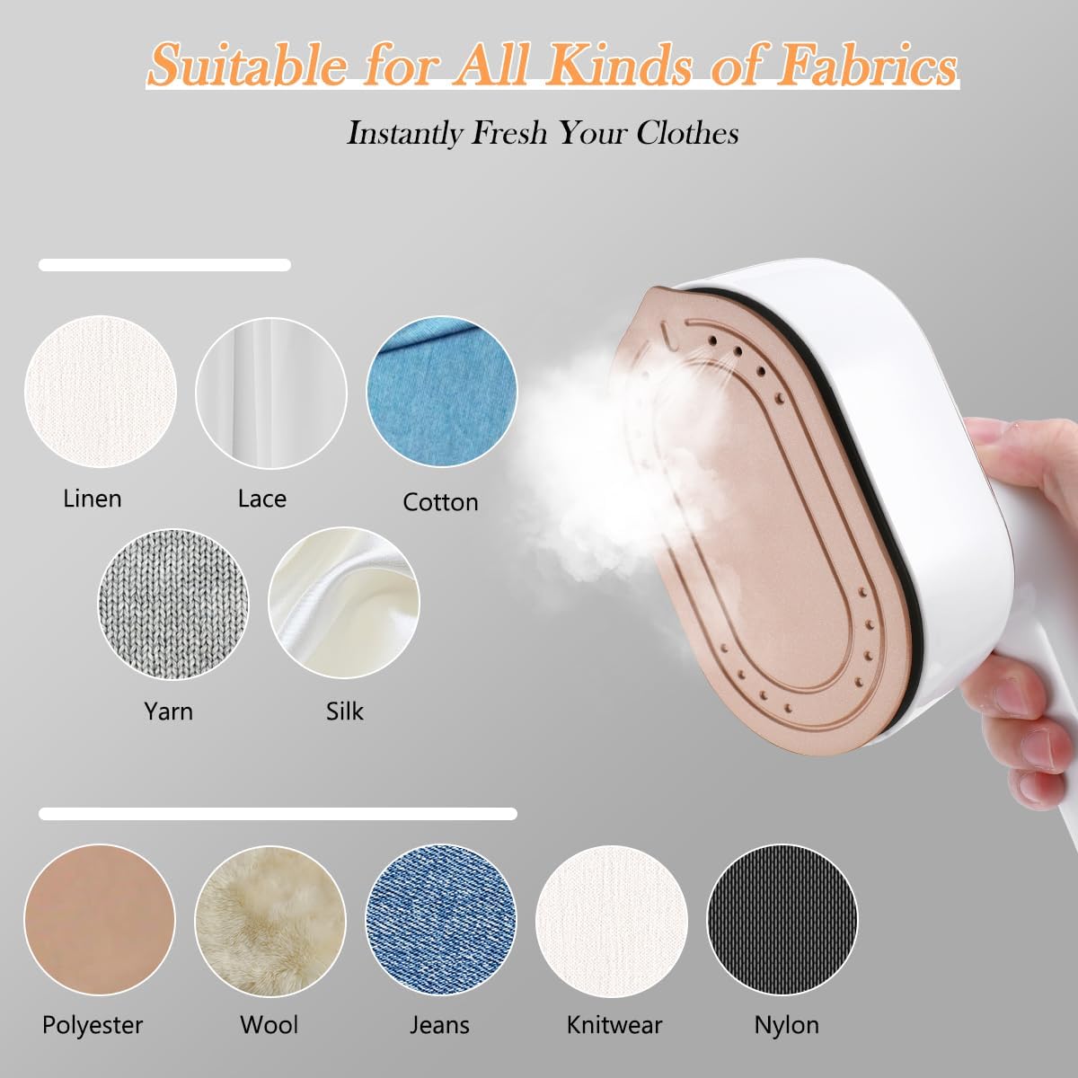 Mini Plancha de Vapor para Ropa, Biupky Vaporizador de Viaje para Ropa Portátil