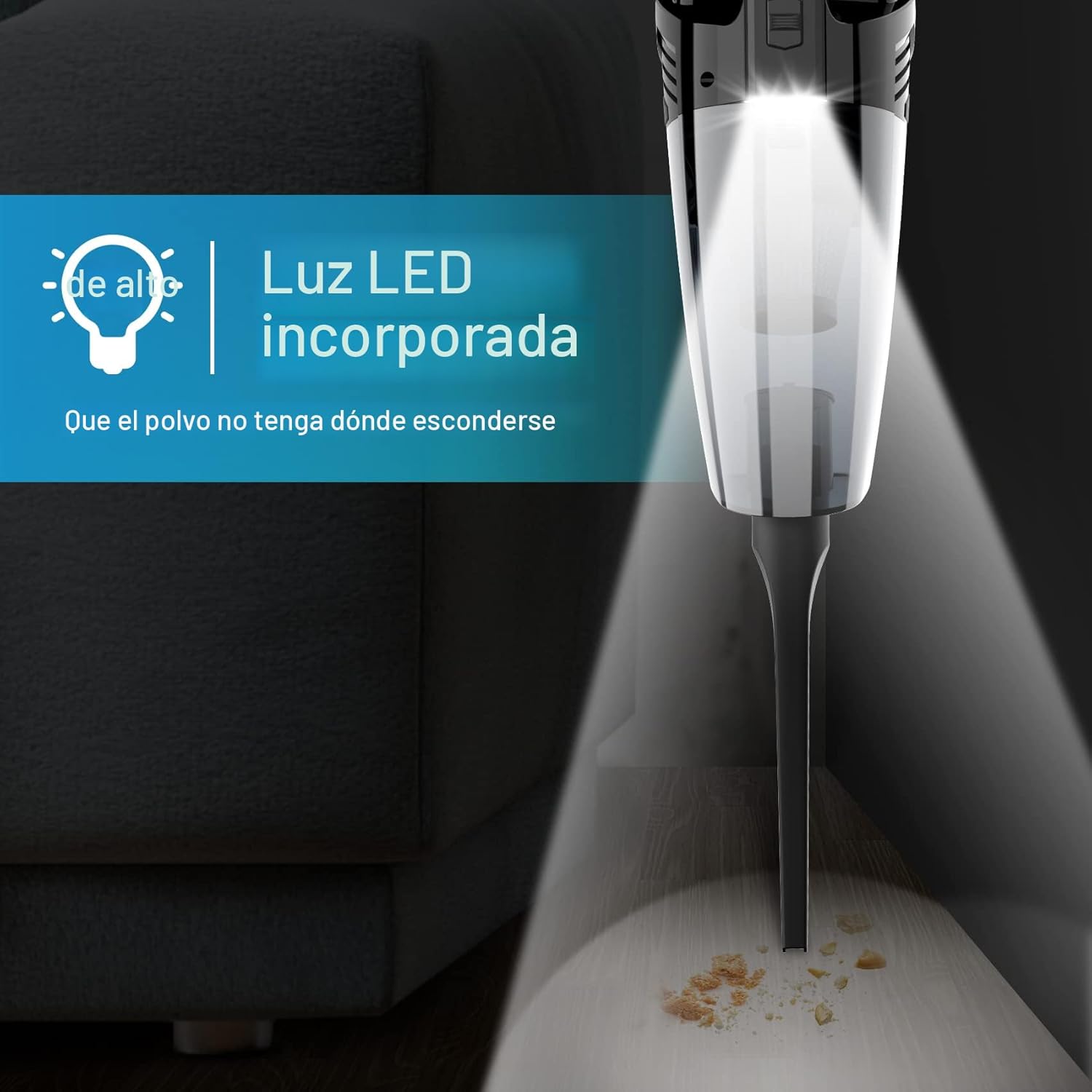 Blestan Aspiradora de mano portátil inalámbrica con luz LED