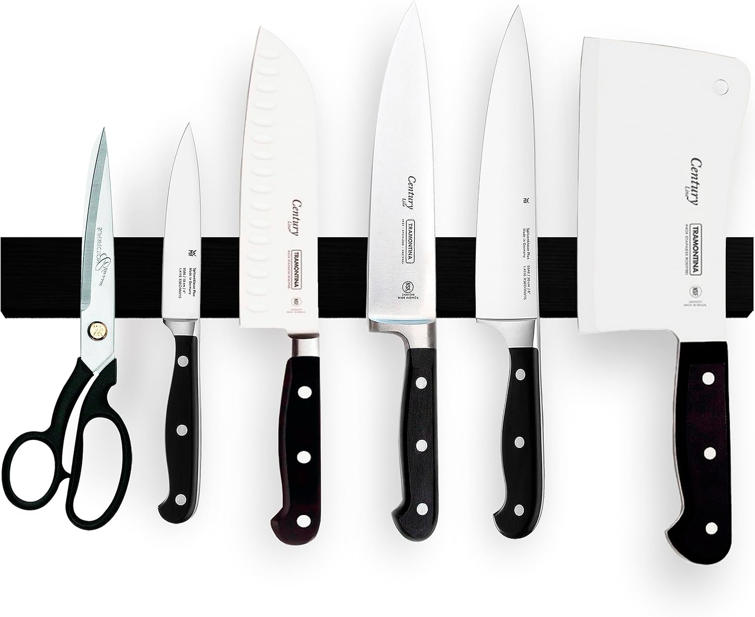 Tira magnética de cuchillo de madera negra de 16 pulgadas