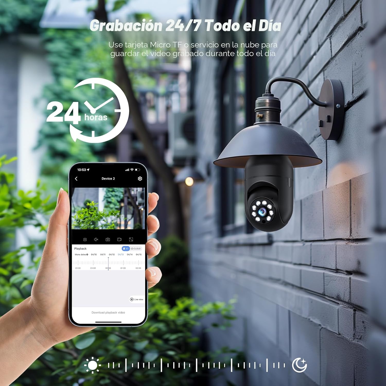 Cámara de seguridad de bombilla 5G/2.4GHz WiFi 2K