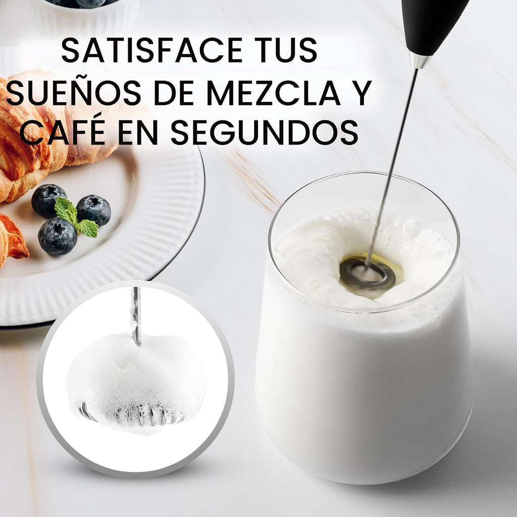 Zulay Kitchen Potente varita espumadora de leche con 2 baterías Duracell
