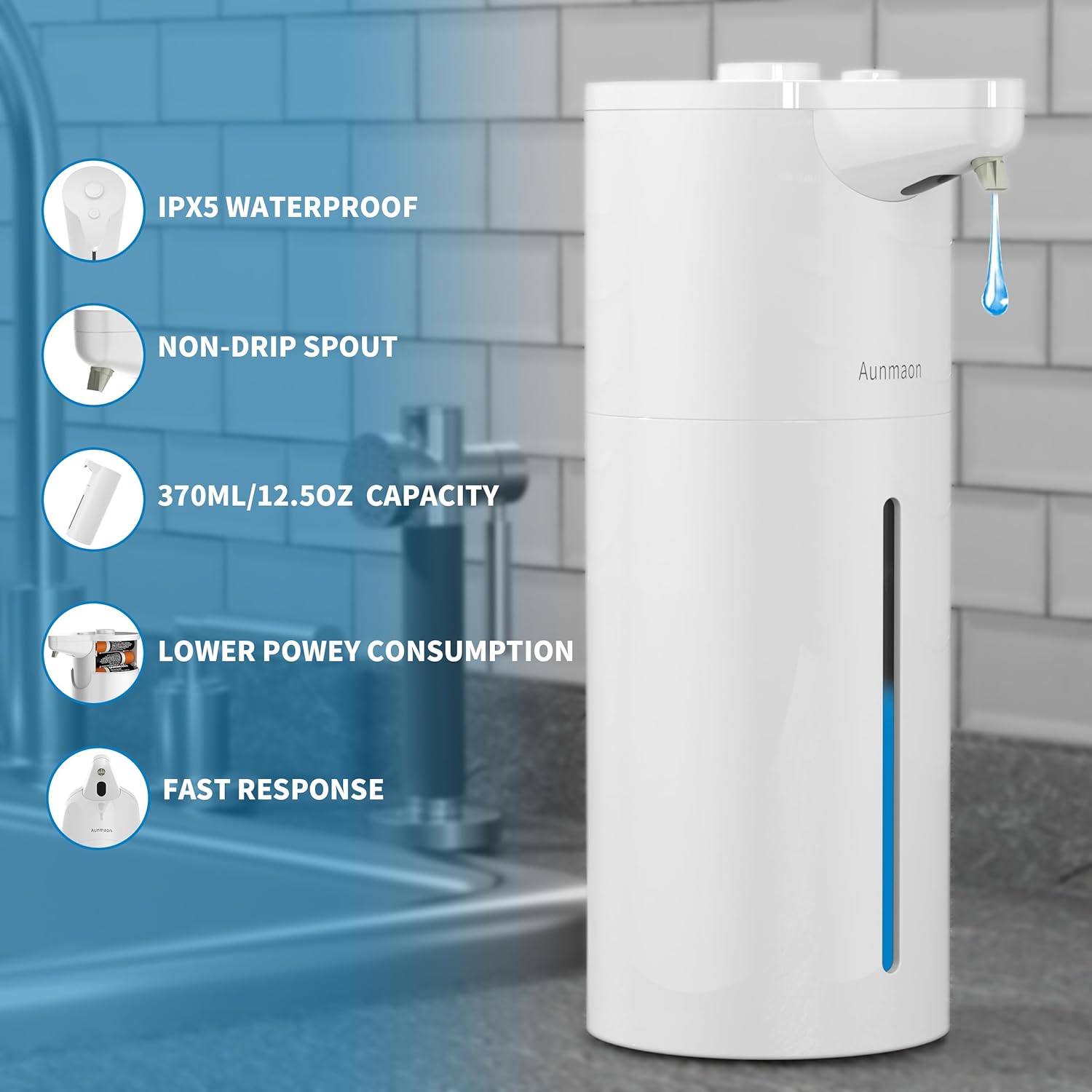 Aunmaon Dispensador Automático de Jabón Sin Contacto