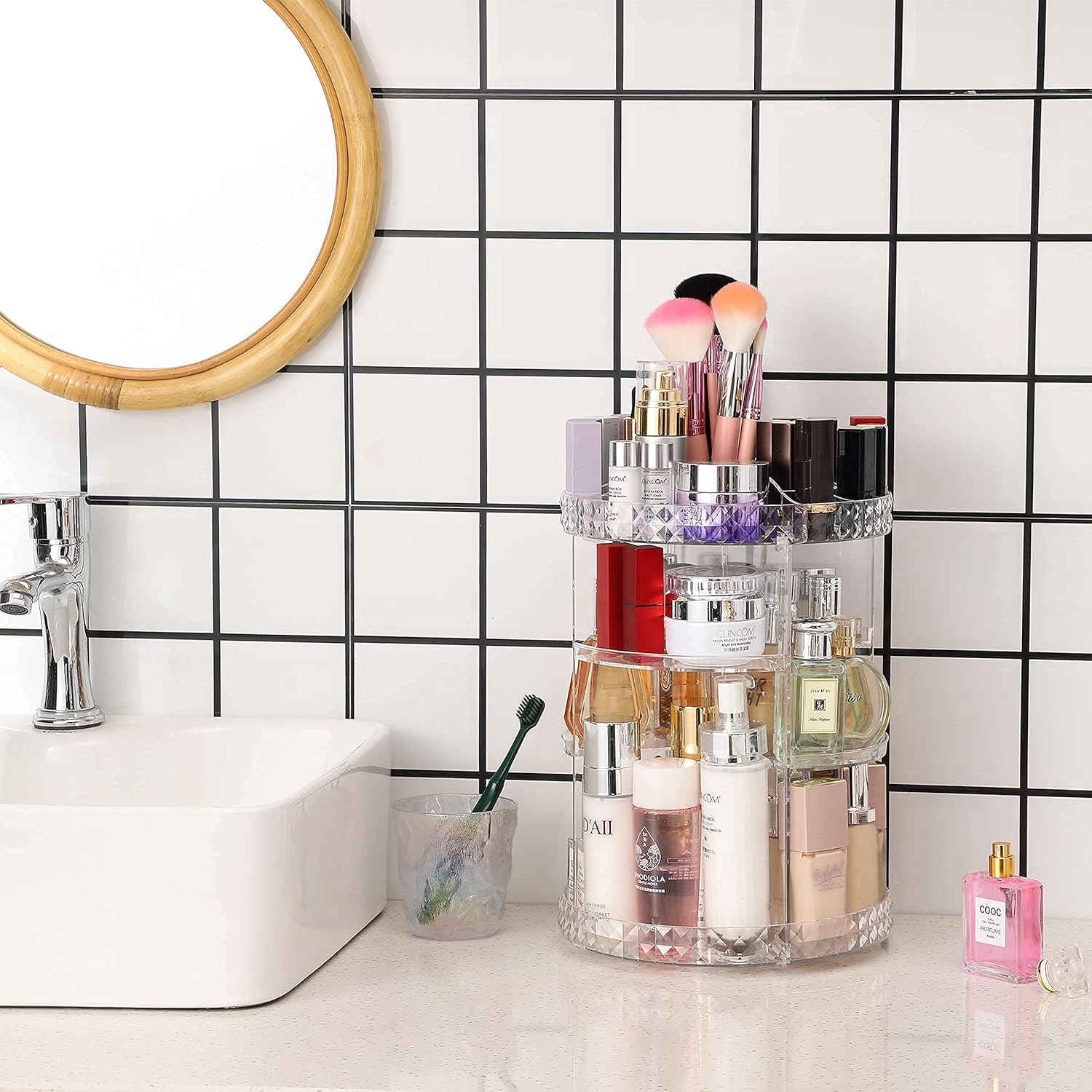 Organizador de maquillaje giratorio