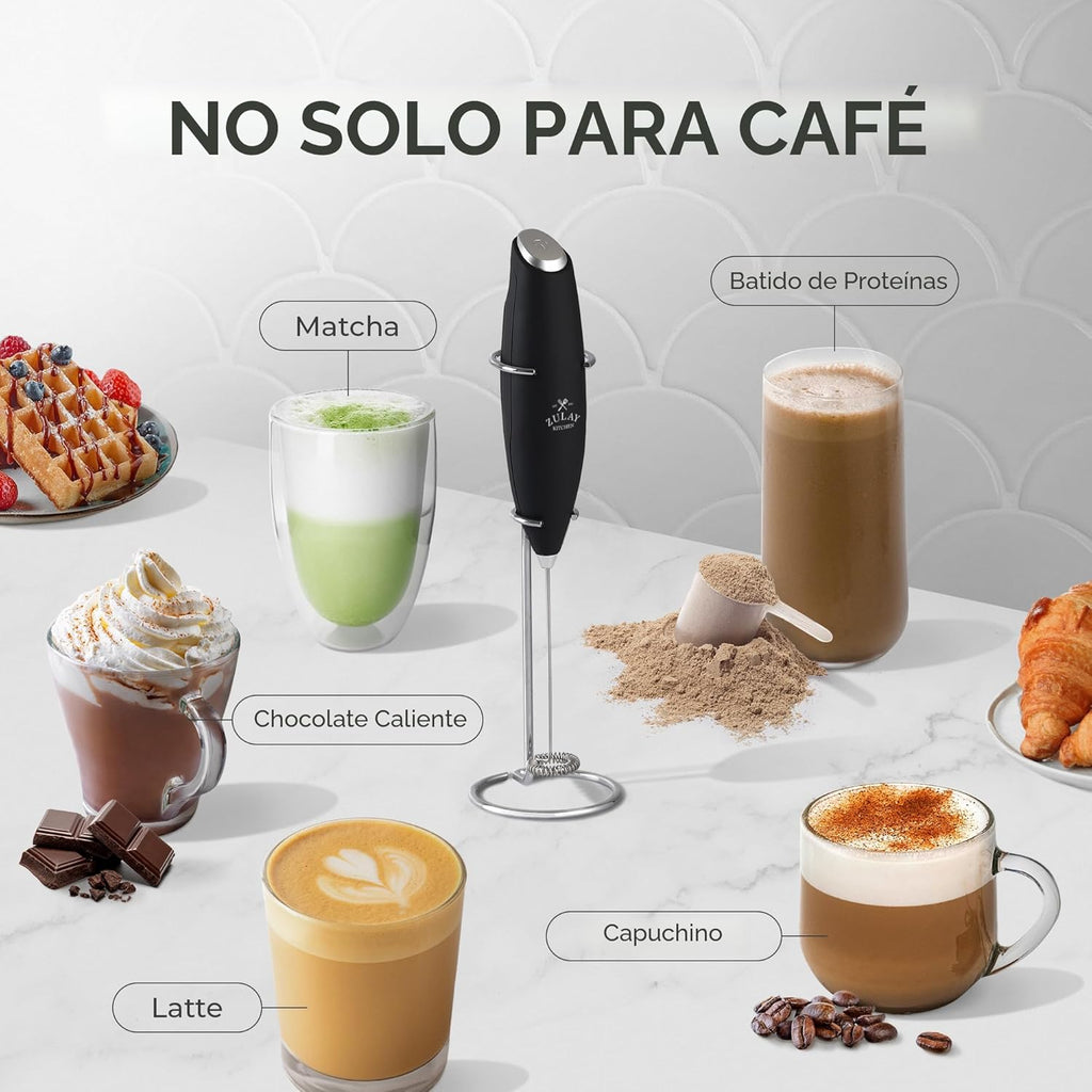 Zulay Kitchen Potente varita espumadora de leche con 2 baterías Duracell