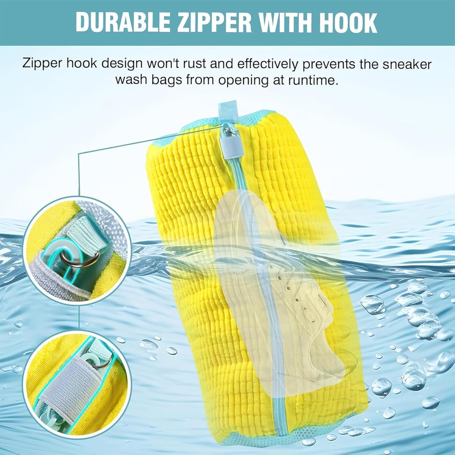Bolsa para lavadora de zapatos, bolsa de zapatos de lavandería, bolsa de zapatos de lavandería para tenis, lavadora y secadora, bolsa de limpieza reutilizable para calcetines, prendas delicadas