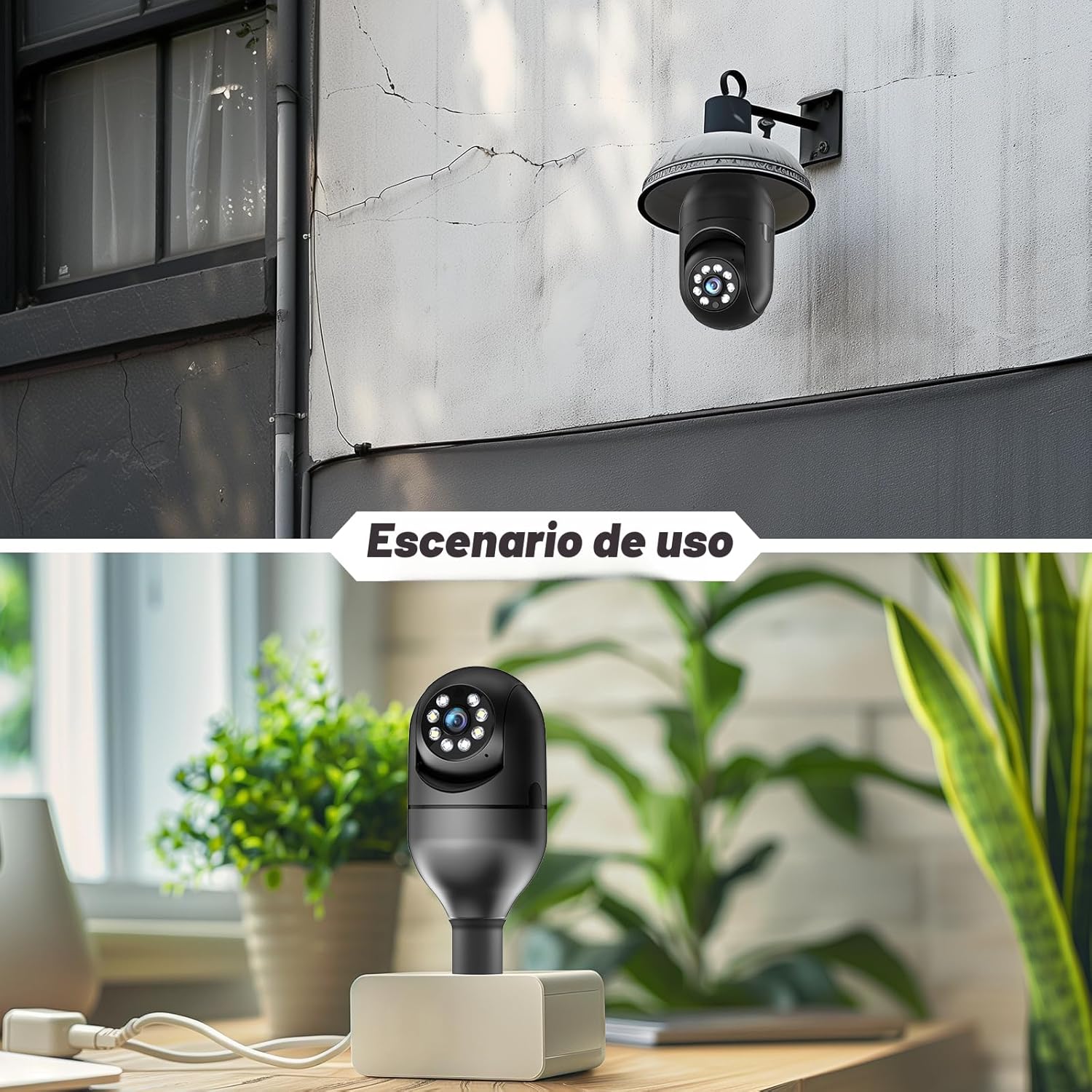 Cámara de seguridad de bombilla 5G/2.4GHz WiFi 2K