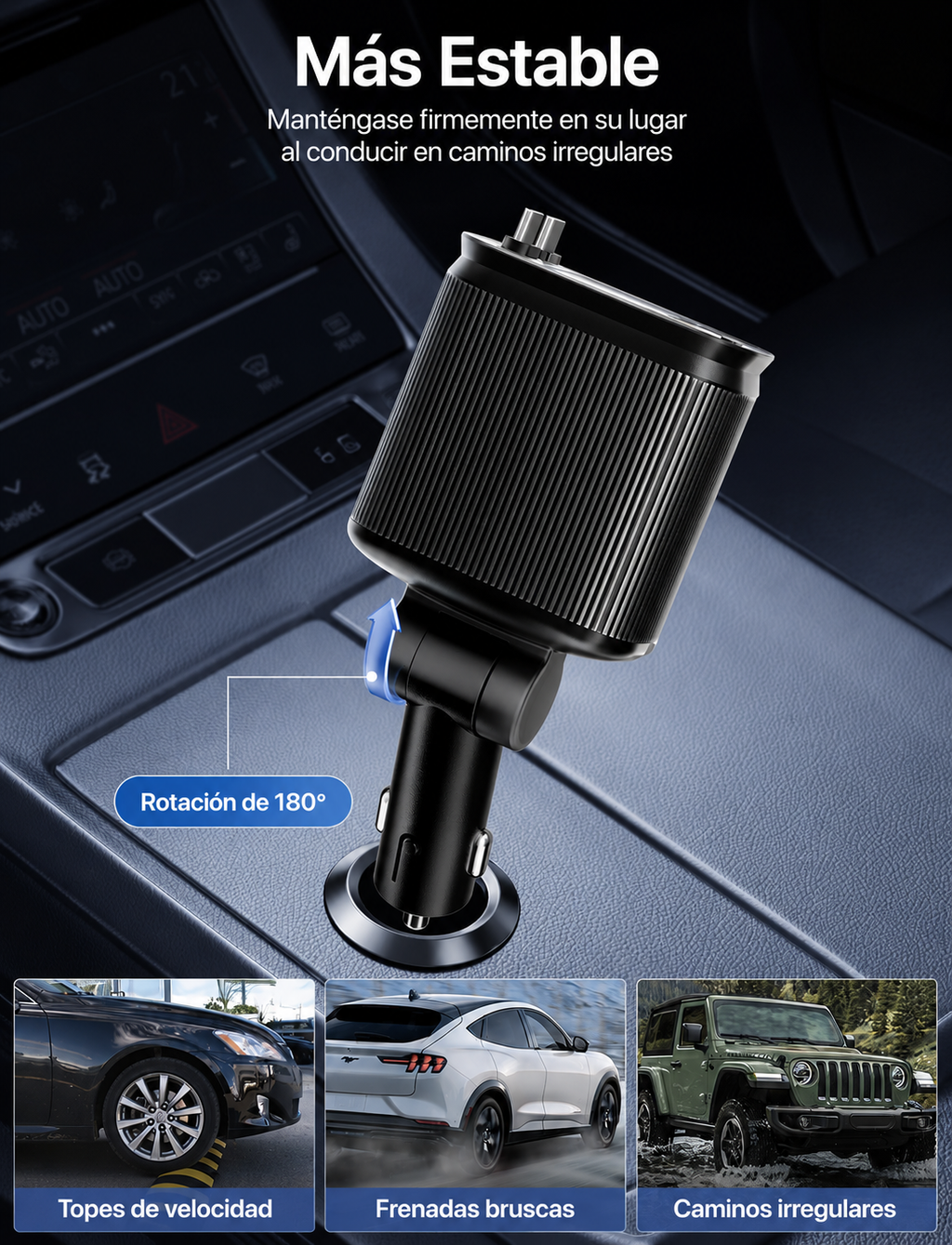Cargador Starlight Pro 4 en 1 by LlegaYa: Luz Estelar y Carga Rápida 66W para tu Coche