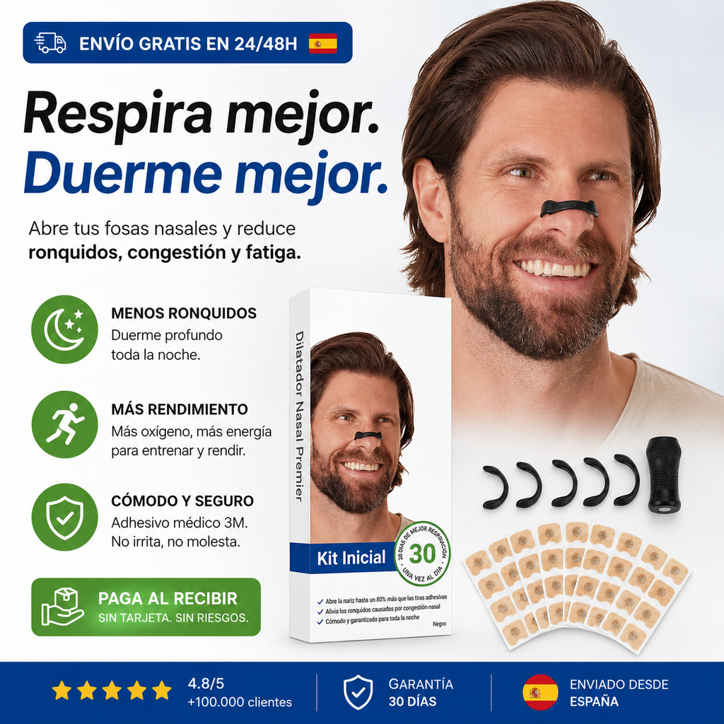 Tiras Nasales Extra Fuertes para Mejorar la Respiración