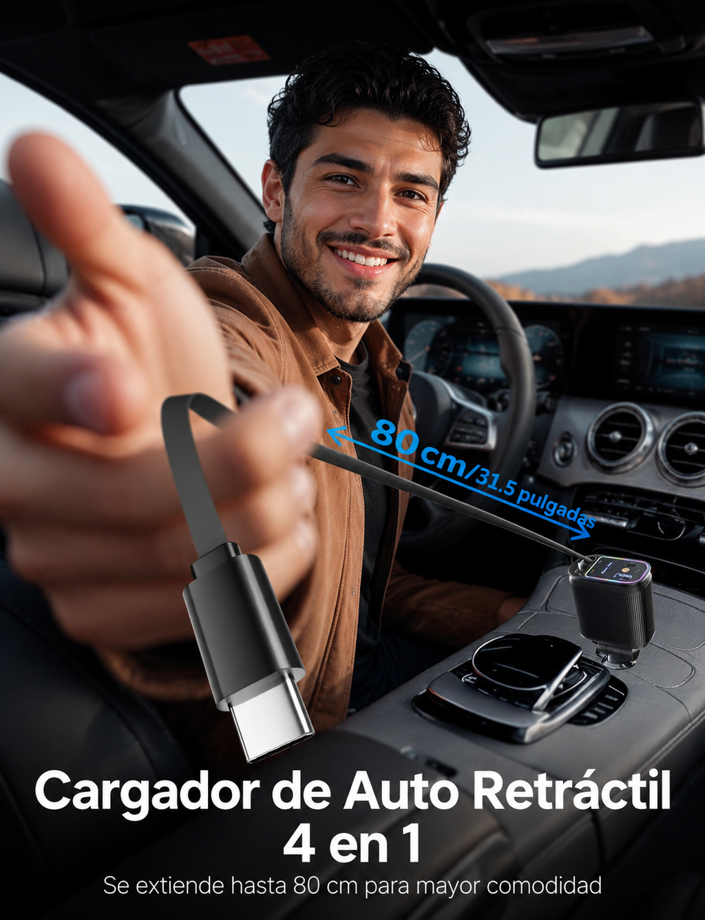 Cargador Starlight Pro 4 en 1 by LlegaYa: Luz Estelar y Carga Rápida 66W para tu Coche